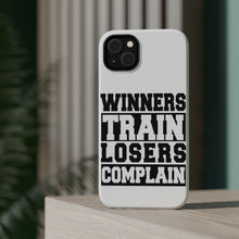 DistinctInk ToughCase for Apple iPhone, Compatible with MagSafe Charging - Winners Train Losers Complain