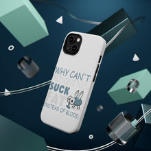 DistinctInk ToughCase for Apple iPhone, Compatible with MagSafe Charging - Why Can't Mosquitos Suck Fat Instead of Blood