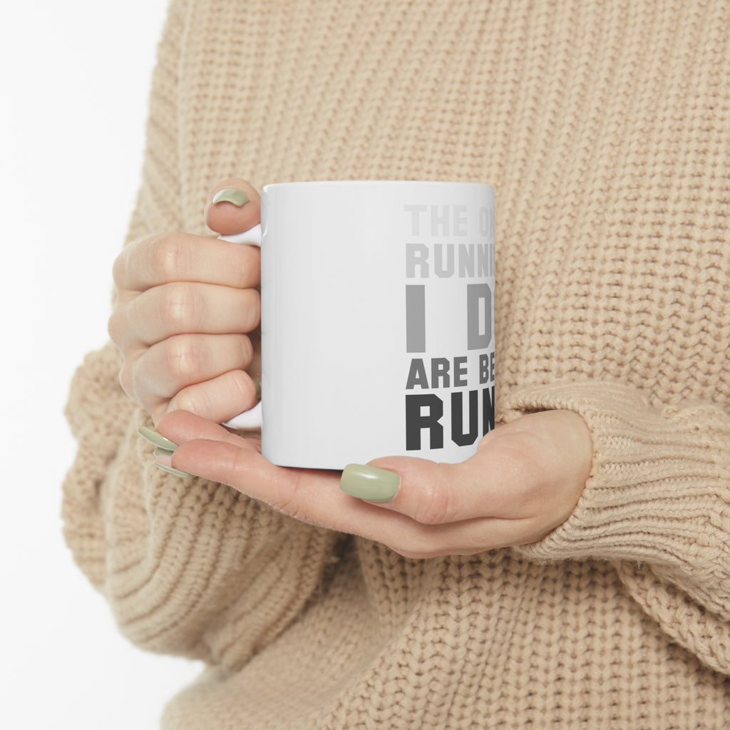 Glossy White Coffee / Tea Mug - The Only Running I Do Are Beer Runs, view 10