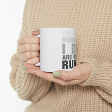 DistinctInk Glossy White Coffee / Tea Mug - The Only Running I Do Are Beer Runs