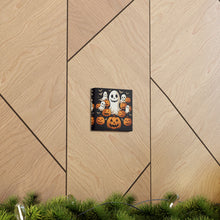 DistinctInk Canvas Wall Art with Haunted Skeleton Jack-O-Lantern for Halloween