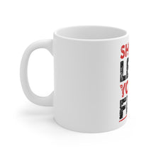 DistinctInk Glossy White Coffee / Tea Mug - Shut Up Legs You're Fine Running