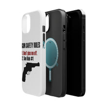 DistinctInk ToughCase for Apple iPhone, Compatible with MagSafe Charging - Gun Safety Rules, Don't Piss Me Off