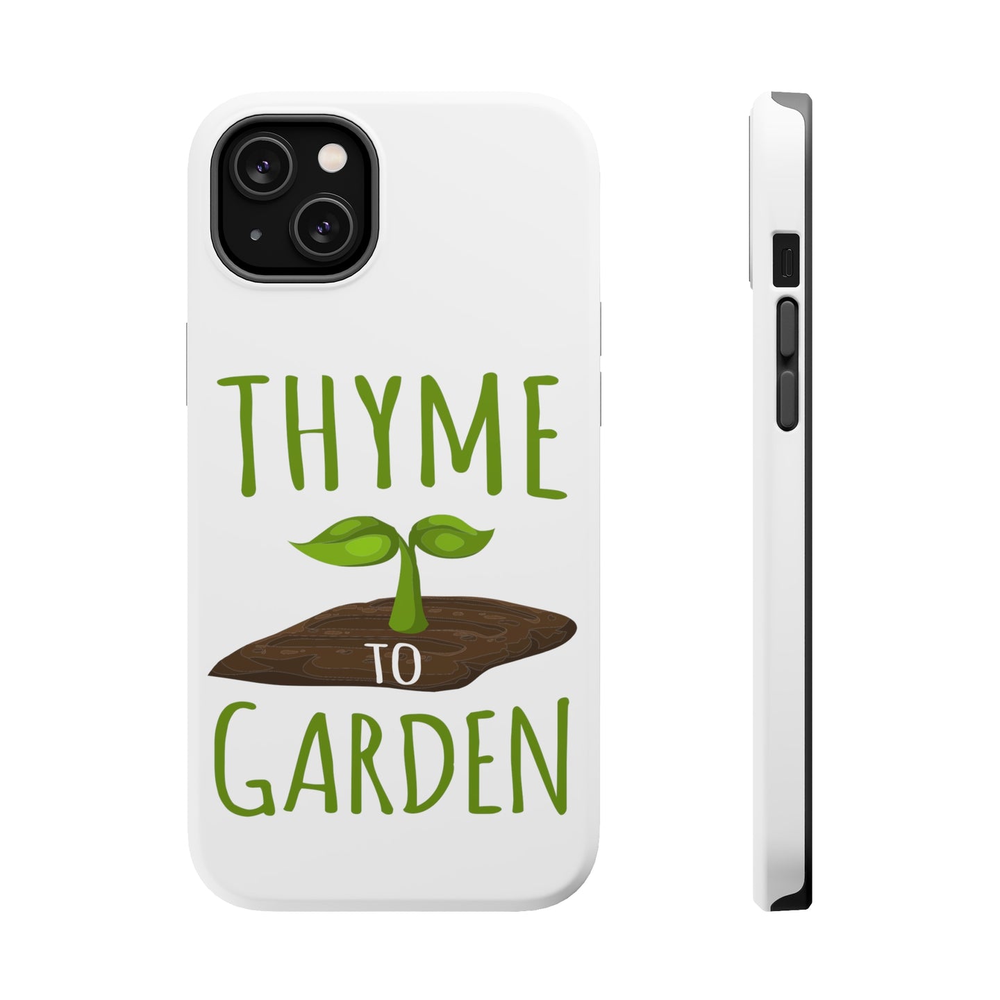 DistinctInk ToughCase for Apple iPhone, Compatible with MagSafe Charging - Thyme to Garden