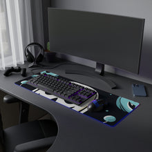 DistinctInk LED Gaming Mouse Pad with Skele-Ghostly Pumpkin Patch Design for Halloween