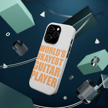 DistinctInk ToughCase for Apple iPhone, Compatible with MagSafe Charging - World's Okayest Guitar Player