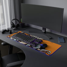 DistinctInk LED Gaming Mouse Pad with Haunted Jack-O'-Skeleton Design for Halloween