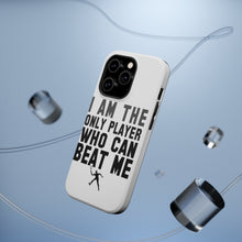 DistinctInk ToughCase for Apple iPhone, Compatible with MagSafe Charging - I Am The Only Player Who Can Beat Me Tennis