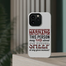 DistinctInk ToughCase for Apple iPhone, Compatible with MagSafe Charging - WARNING This Person May Talk About Sheep