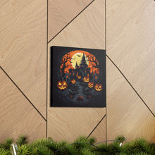 DistinctInk Canvas Wall Art with Darkness Falls on Halloween for Halloween
