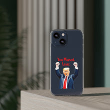 DistinctInk Clear Case for Apple iPhone or Samsung Galaxy - Trump "You Missed, Loser" Cartoon Design