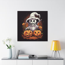 DistinctInk Canvas Wall Art with Trick or Treat Ghost-O-Lantern for Halloween