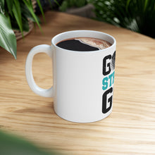 DistinctInk Glossy White Coffee / Tea Mug - Golf Strong Go Long