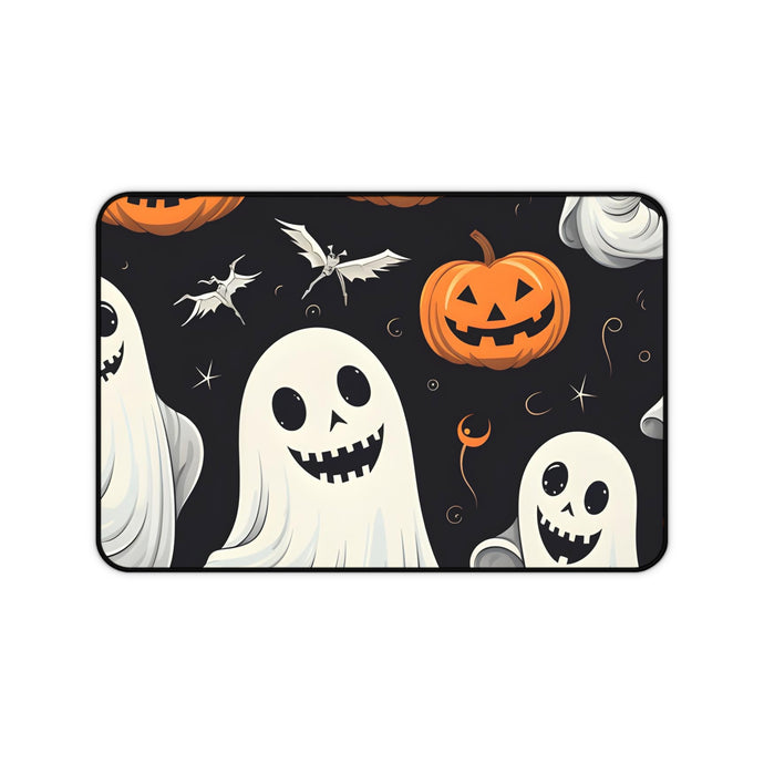 DistinctInk Desk Mat with Spooky Skeleton Pumpkin Patch Design for Halloween
