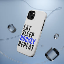 DistinctInk ToughCase for Apple iPhone, Compatible with MagSafe Charging - Eat Sleep Hockey Repeat