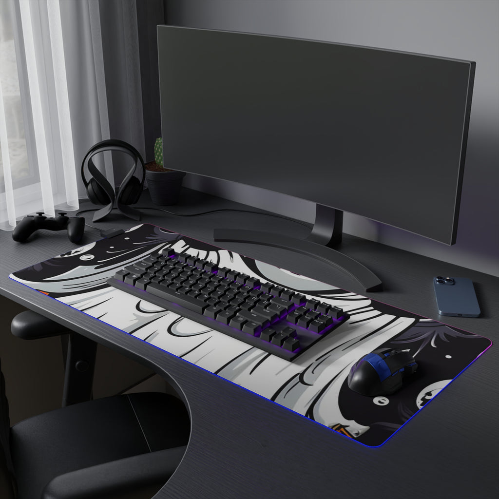 LED Gaming Mouse Pad with Ghost Skeleton Pumpkins Design for Halloween, view 27