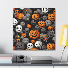 DistinctInk Canvas Wall Art with Haunted Harvest Time for Halloween
