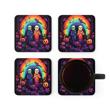 DistinctInk (Set of 4) Corkwood Coasters with Living Life to the FullestDesign for Halloween LGBTQ+ Pride