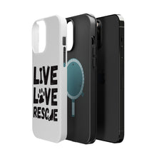 DistinctInk ToughCase for Apple iPhone, Compatible with MagSafe Charging - Live Love Rescue - Dog Paw