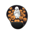 Mouse Pad with Wrist Rest with Skeletal Ghostly Pumpkin Patch Design for Halloween