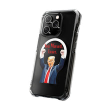 DistinctInk Clear Case for Apple iPhone, Compatible with MagSafe – Trump ‘You Missed, Loser’ Cartoon Design