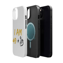 DistinctInk ToughCase for Apple iPhone, Compatible with MagSafe Charging - I Am 49 + 1 Middle Finger