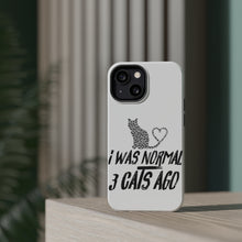 DistinctInk ToughCase for Apple iPhone, Compatible with MagSafe Charging - I Was Normal 3 Cats Ago