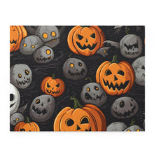 DistinctInk Jigsaw Puzzle with Haunted Harvest Time Design for Halloween