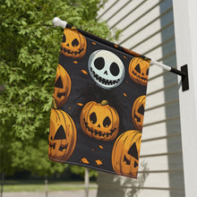 DistinctInk Garden & House Banner / Flag with Ghastly Skeleton Pumpkins Design for Halloween