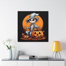 DistinctInk Canvas Wall Art with Haunted Jack-O'-Skeleton for Halloween
