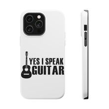 DistinctInk ToughCase for Apple iPhone, Compatible with MagSafe Charging - Yes I Speak Guitar