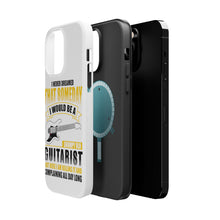 DistinctInk ToughCase for Apple iPhone, Compatible with MagSafe Charging - Never Dreamed I'd Be Grumpy Old Guitarist