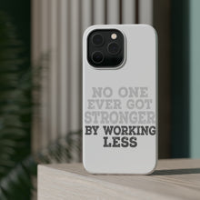 DistinctInk ToughCase for Apple iPhone, Compatible with MagSafe Charging - No One Ever Got Stronger Working Less