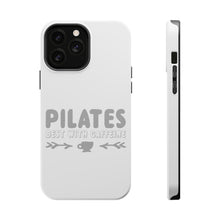 DistinctInk ToughCase for Apple iPhone, Compatible with MagSafe Charging - Pilates Best With Caffeine