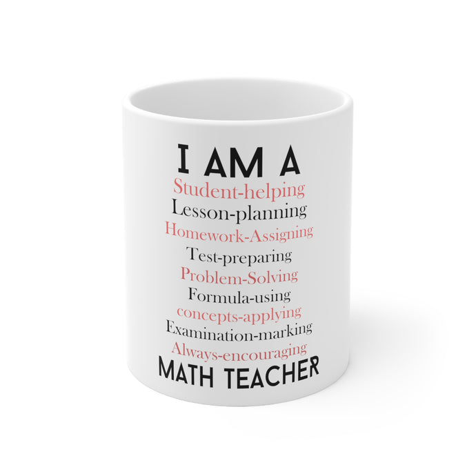 DistinctInk Glossy White Coffee / Tea Mug - Teacher Student Helping Homework Encourage
