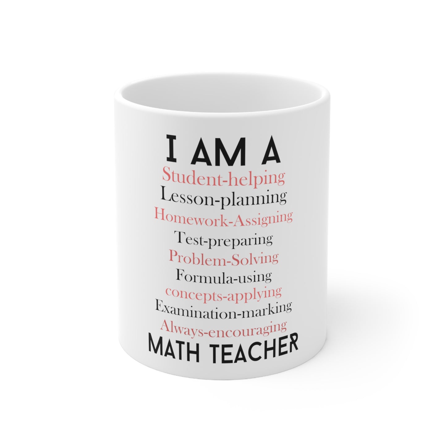 DistinctInk Glossy White Coffee / Tea Mug - Teacher Student Helping Homework Encourage