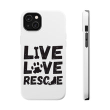 DistinctInk ToughCase for Apple iPhone, Compatible with MagSafe Charging - Live Love Rescue - Dog Paw
