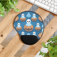 DistinctInk Mouse Pad with Wrist Rest  with Ghost Skeleton Pumpkin Pattern Design for Halloween