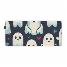 DistinctInk LED Gaming Mouse Pad with Skelephants and Ghostly Ghouls Design for Halloween