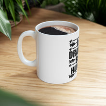 DistinctInk Glossy White Coffee / Tea Mug - I Am Drawn to Bow Hunting
