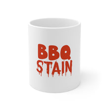 DistinctInk Glossy White Coffee / Tea Mug - BBQ Stain Barbecue
