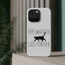 DistinctInk ToughCase for Apple iPhone, Compatible with MagSafe Charging - Boys Whatever, Cats Forever