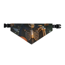 DistinctInk Adjustable Pet Banana Collar with Skellington's Spooky Soiree Design for Halloween