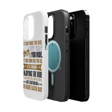 DistinctInk ToughCase for Apple iPhone, Compatible with MagSafe Charging - Not What Your Ride, That You Ride Motorcycle
