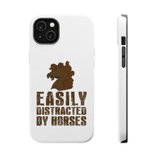 DistinctInk ToughCase for Apple iPhone, Compatible with MagSafe Charging - Easily Distracted By Horses