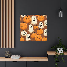 DistinctInk Canvas Wall Art with "Boo-ttifull Skeleton Cartoon Pattern Pumpkin" for Halloween