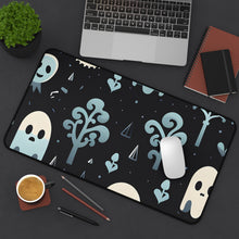 DistinctInk Desk Mat with Ghastly Skeletal Shadows Design for Halloween