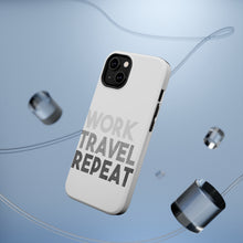 DistinctInk ToughCase for Apple iPhone, Compatible with MagSafe Charging - Work Travel Repeat