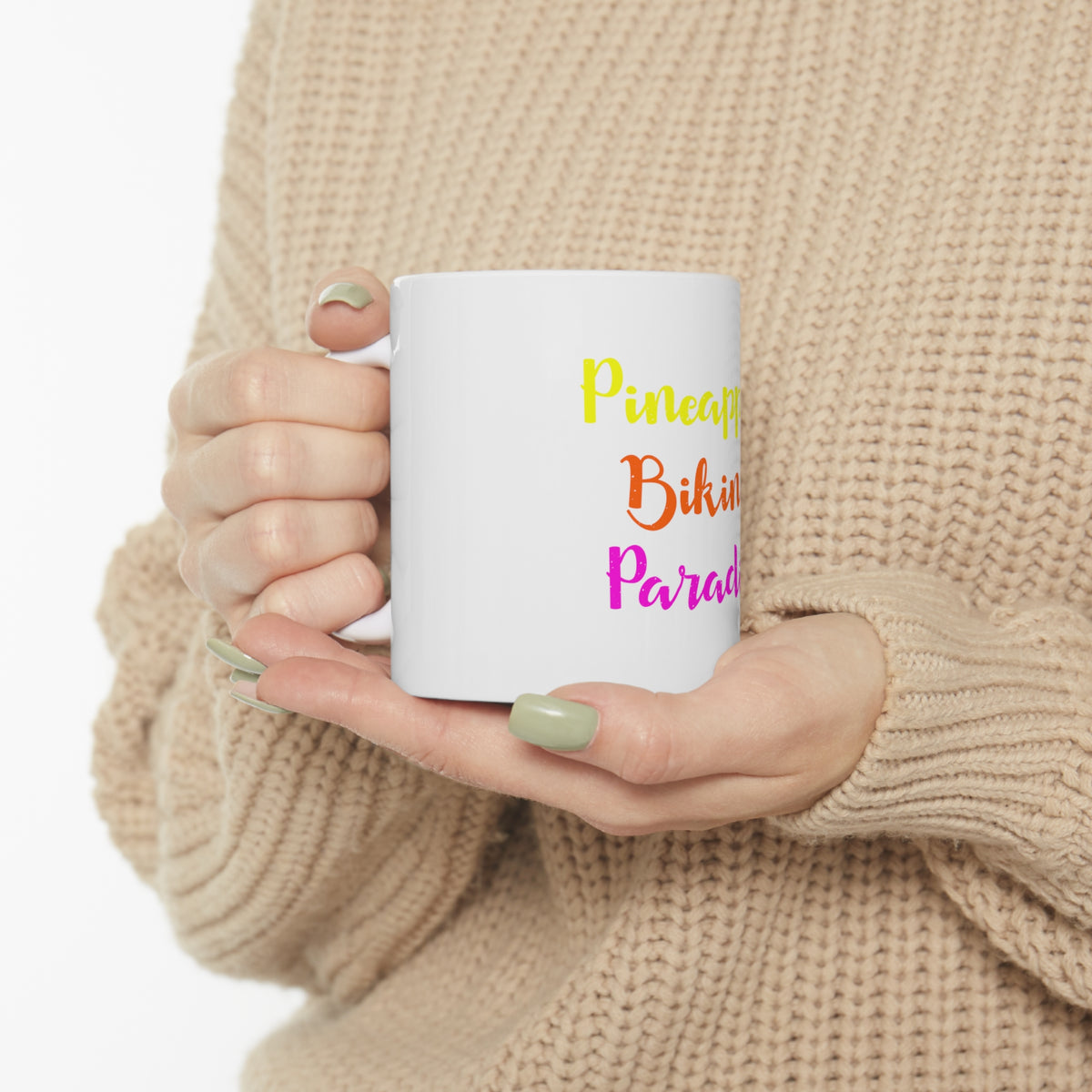 Glossy White Coffee / Tea Mug - Pineapples Bikinis Paradise, view 10