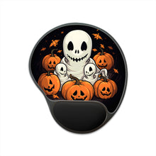 DistinctInk Mouse Pad with Wrist Rest  with Ghost Skeleton Pumpkin Pattern Design for Halloween